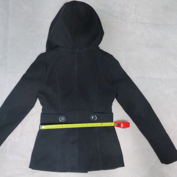 American Rag Cie Short Black Peacoat Trench Coat XS - Picture 4 of 7